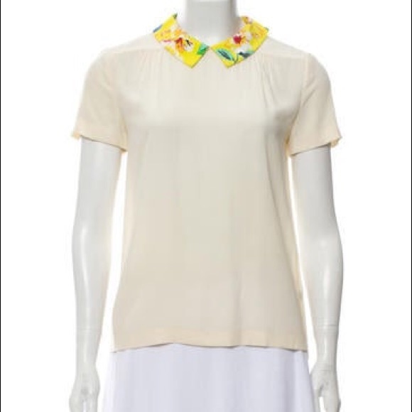 Kate Spade Peter Pan Collar Blouse in Light Yellow - Picture 1 of 9